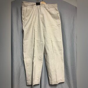 Chaps 36/30 light khaki, colored flat front pants with side and back pockets